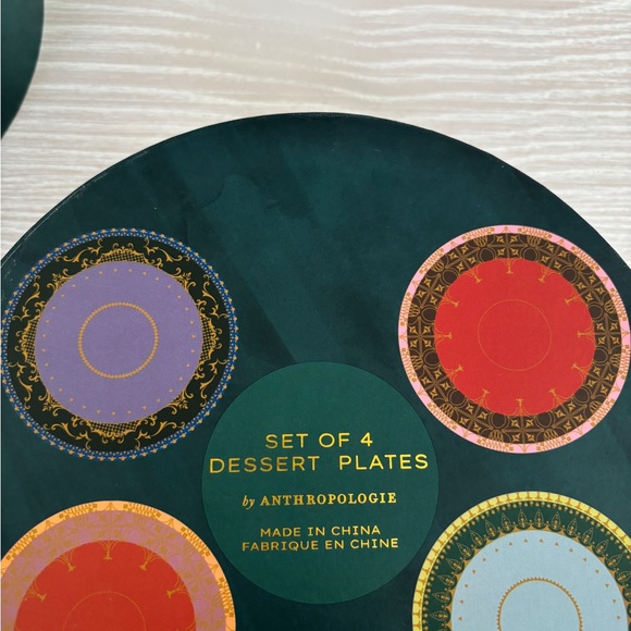 Anthropologie THE HONORA STONEWARE DESSERT PLATE SET OF 4 - Picture 12 of 12
